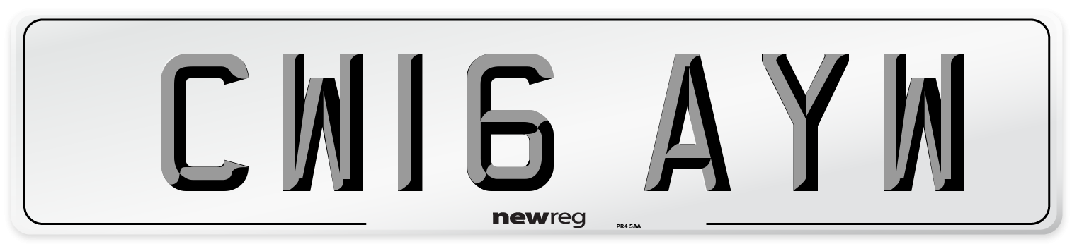 CW16 AYW Number Plate from New Reg